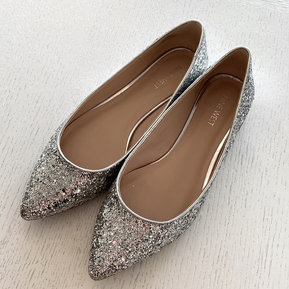 NEW - NINE WEST Glitter Ballet Flats - Picture 2 of 9